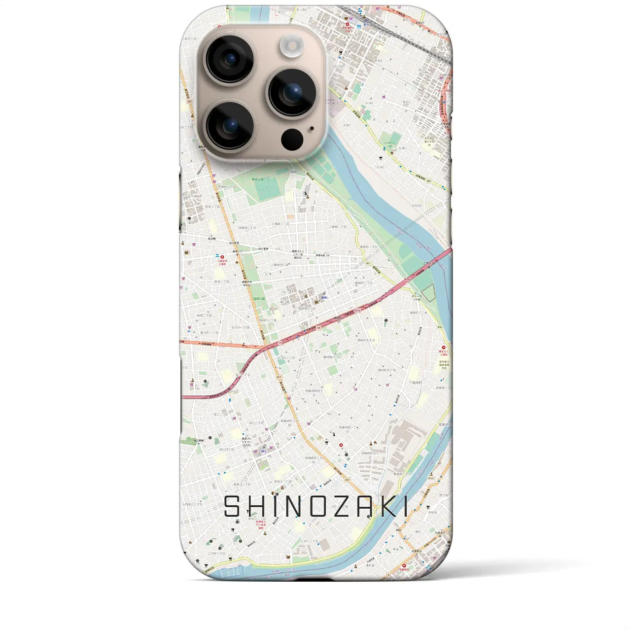 【篠崎(東京都)】地図柄iPhoneケース(バックカバータイプ)