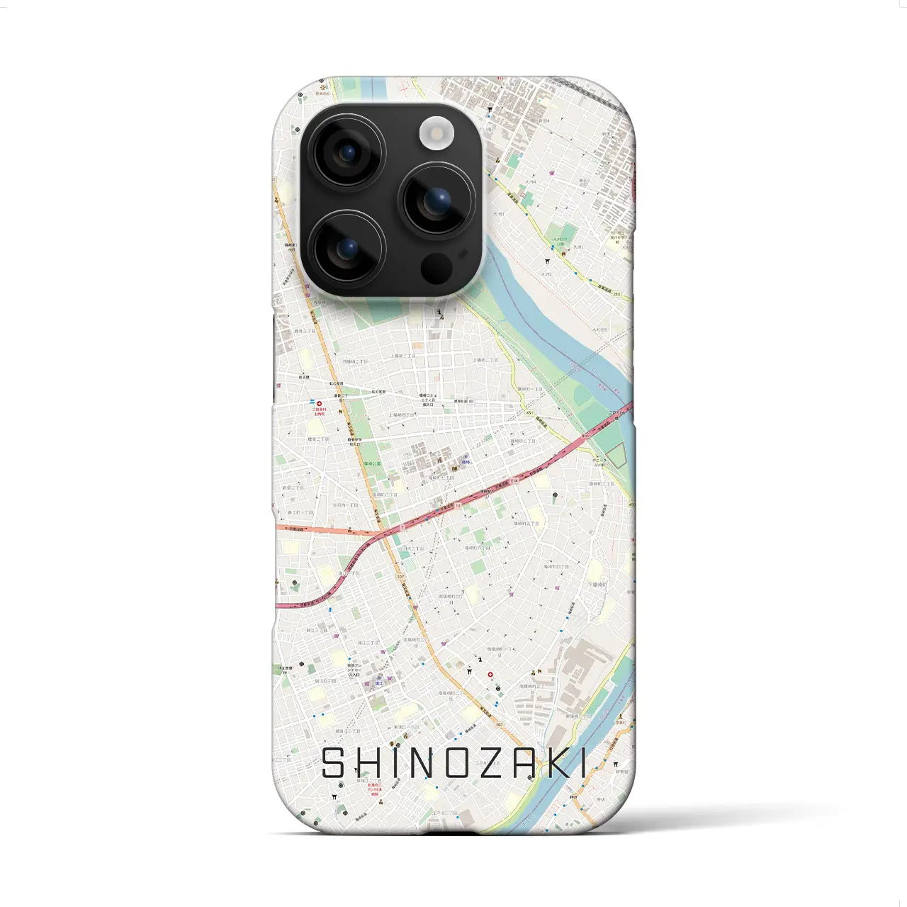 【篠崎(東京都)】地図柄iPhoneケース(バックカバータイプ)