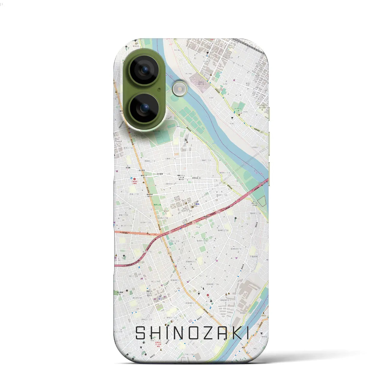【篠崎(東京都)】地図柄iPhoneケース(バックカバータイプ)ブラック・iPhone 17 Pro Max 用