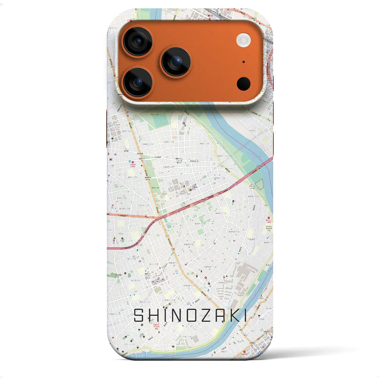 【篠崎(東京都)】地図柄iPhoneケース(バックカバータイプ)