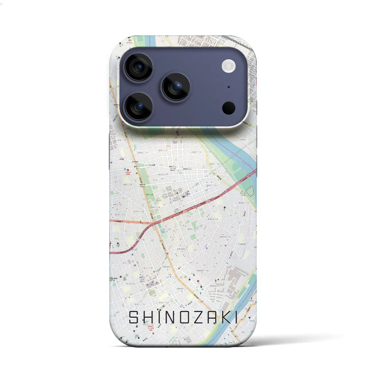 【篠崎(東京都)】地図柄iPhoneケース(バックカバータイプ)