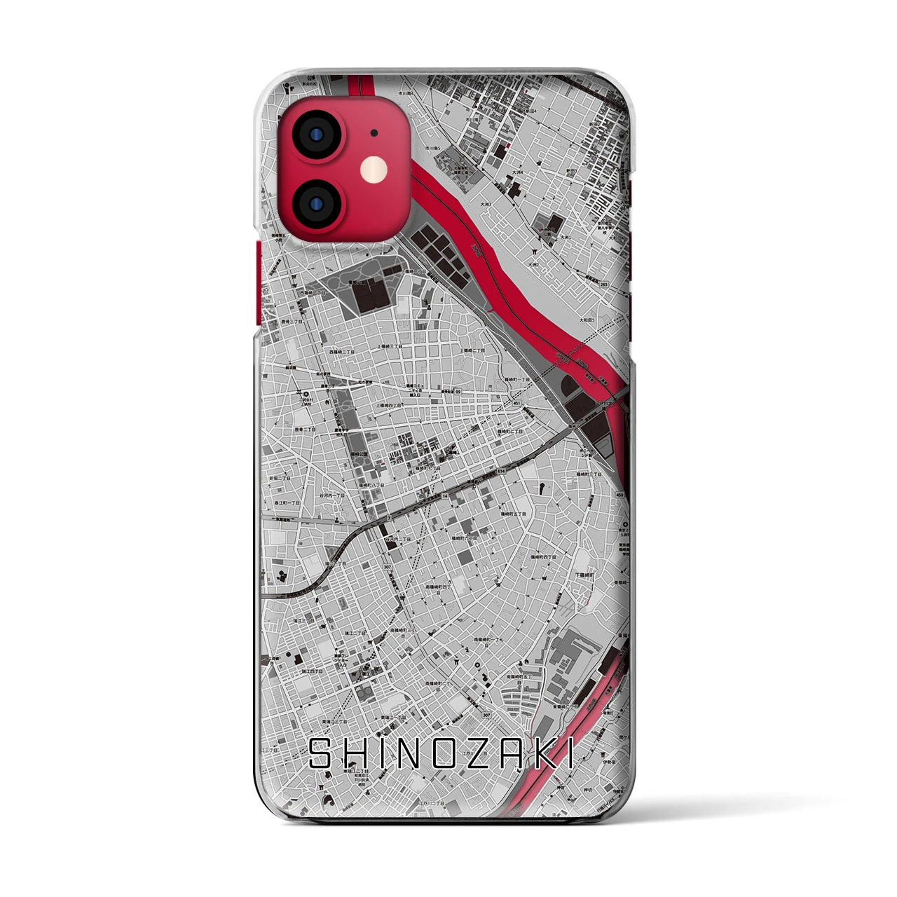 【篠崎(東京都)】地図柄iPhoneケース(クリアタイプ)
