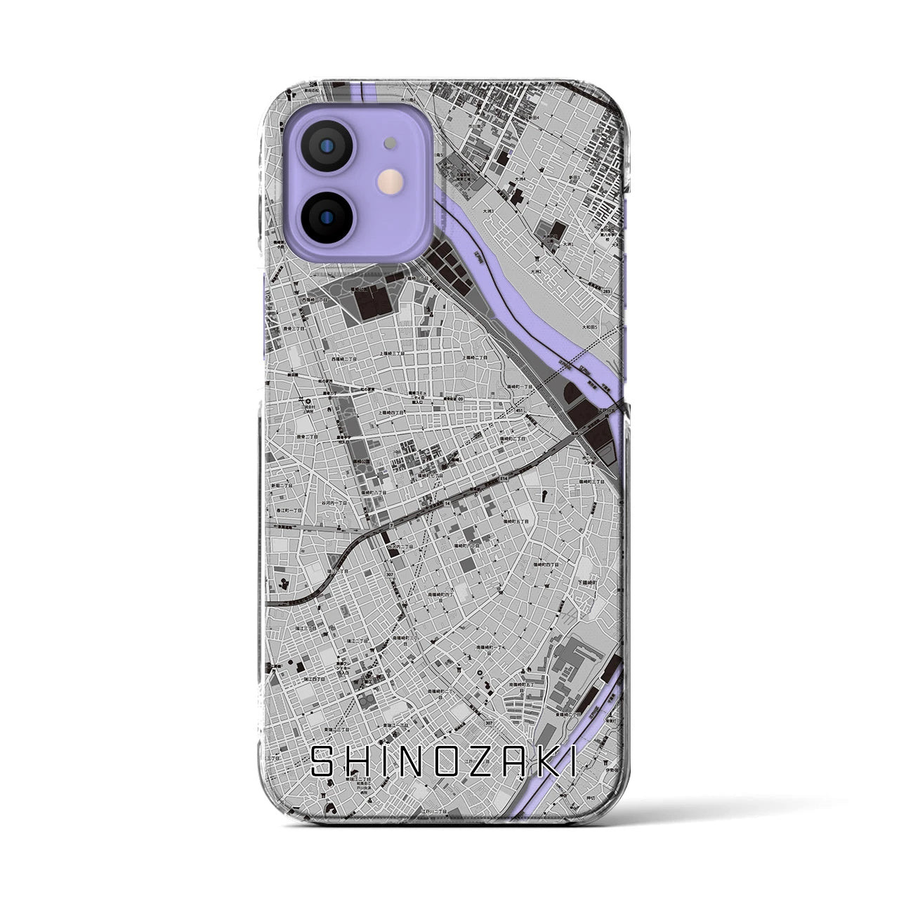 【篠崎(東京都)】地図柄iPhoneケース(クリアタイプ)
