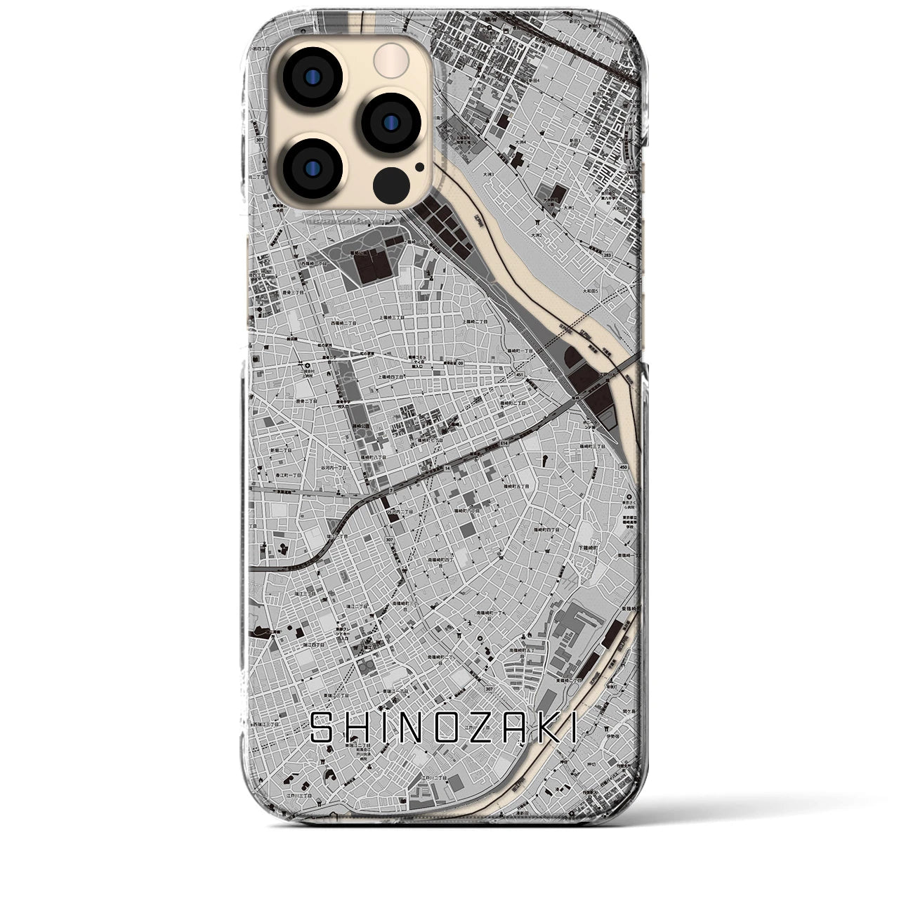 【篠崎(東京都)】地図柄iPhoneケース(クリアタイプ)