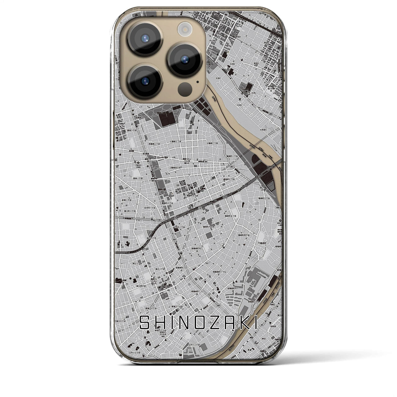【篠崎(東京都)】地図柄iPhoneケース(クリアタイプ)