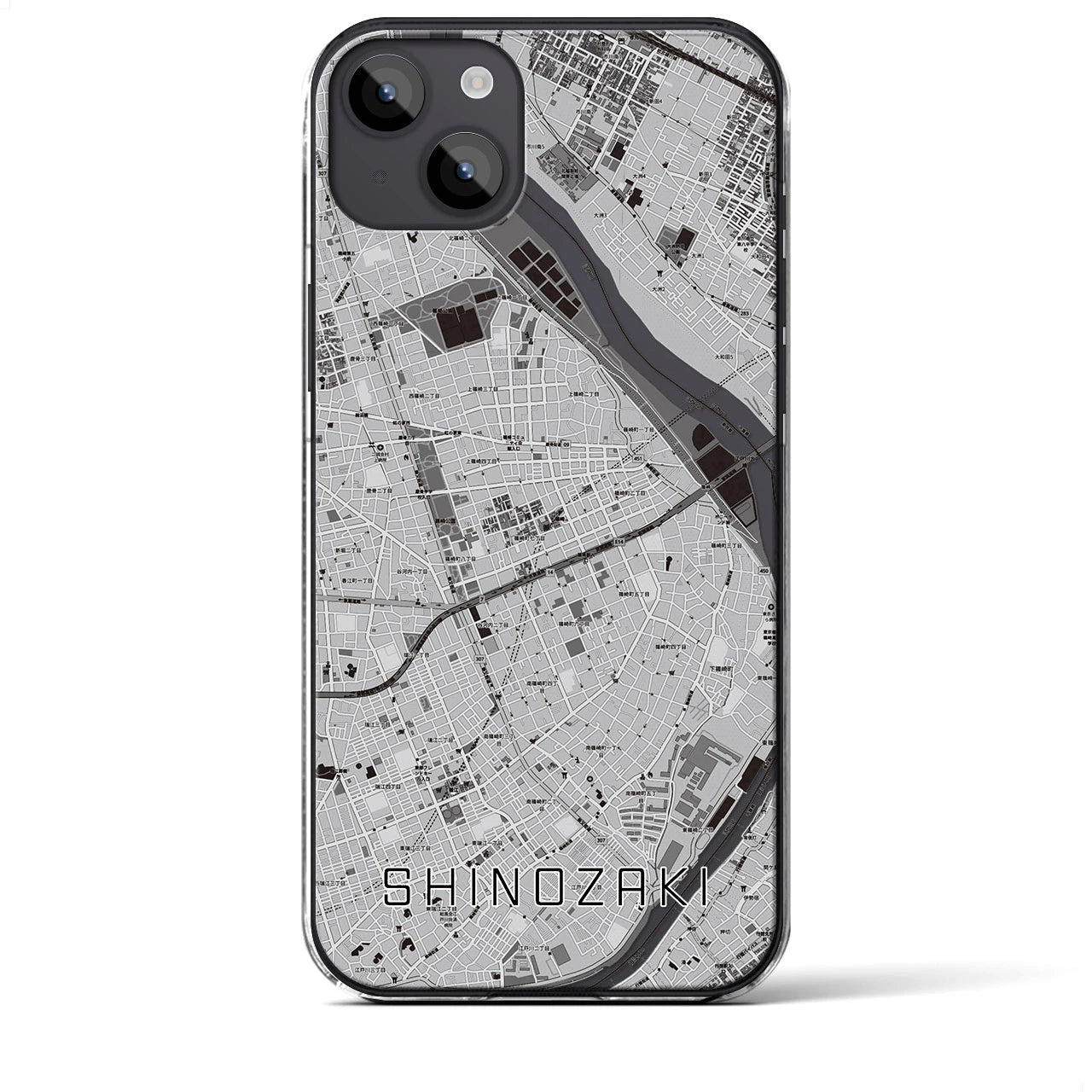 【篠崎(東京都)】地図柄iPhoneケース(クリアタイプ)
