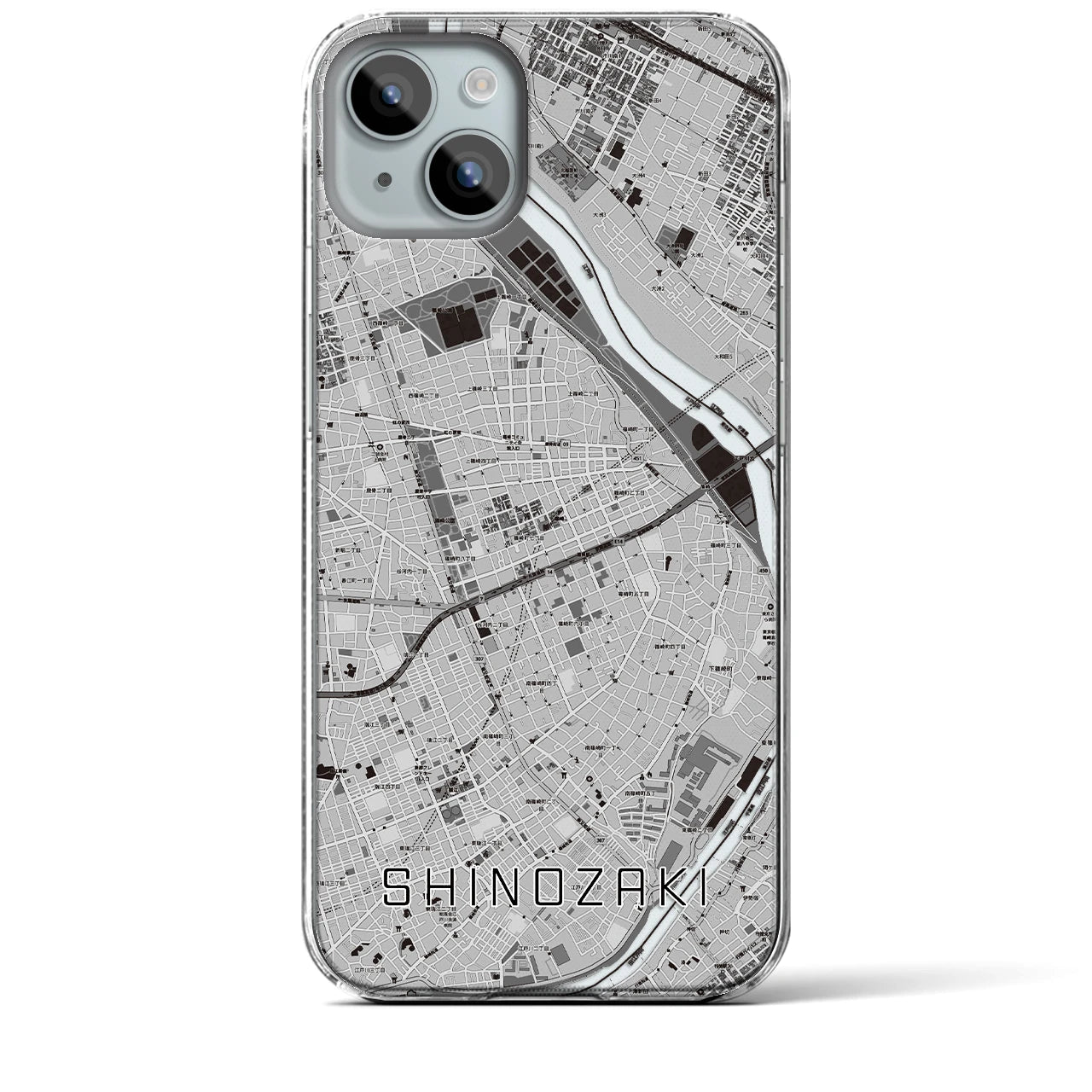 【篠崎(東京都)】地図柄iPhoneケース(クリアタイプ)