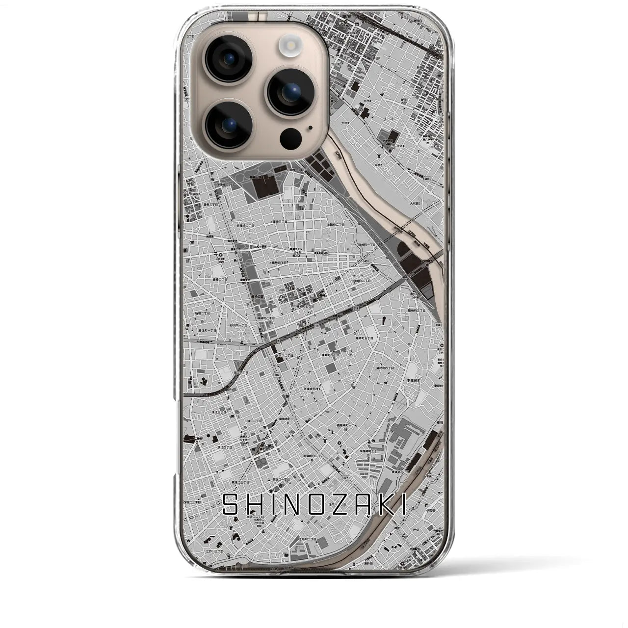 【篠崎(東京都)】地図柄iPhoneケース(クリアタイプ)