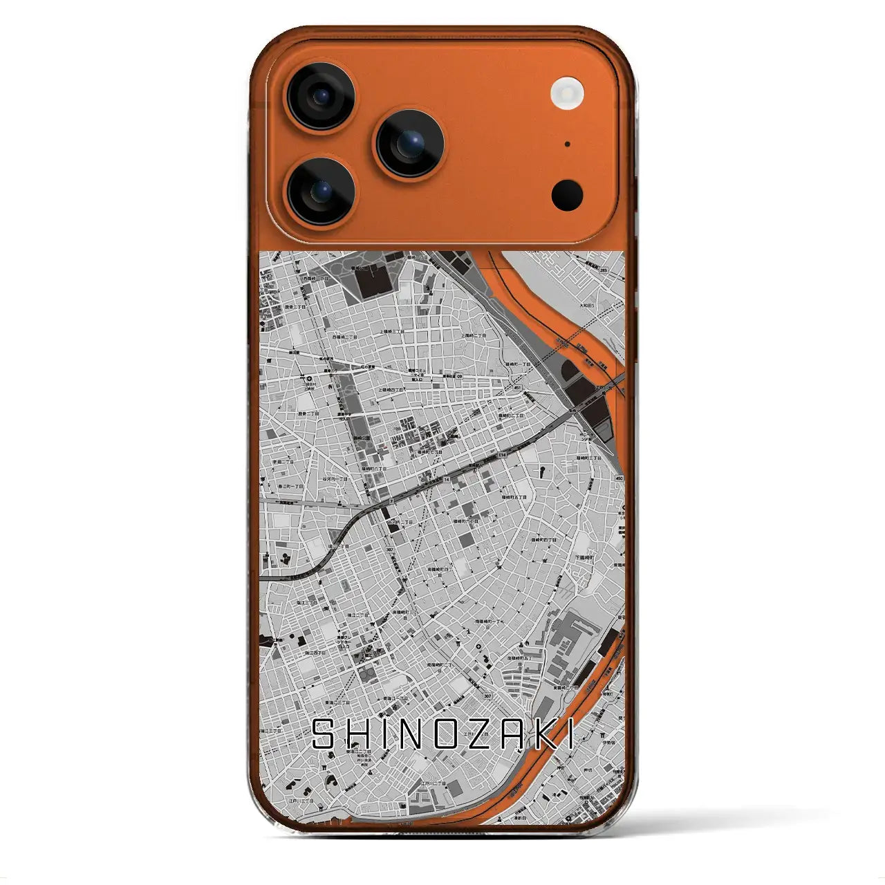 【篠崎(東京都)】地図柄iPhoneケース(クリアタイプ)