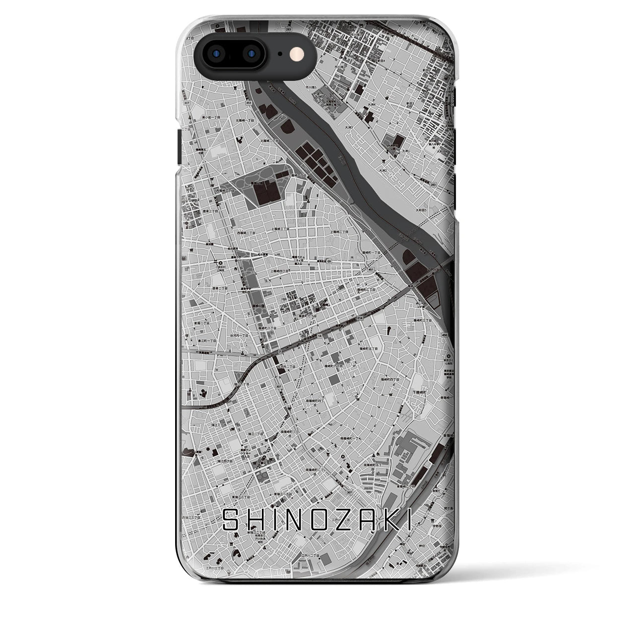 【篠崎(東京都)】地図柄iPhoneケース(クリアタイプ)