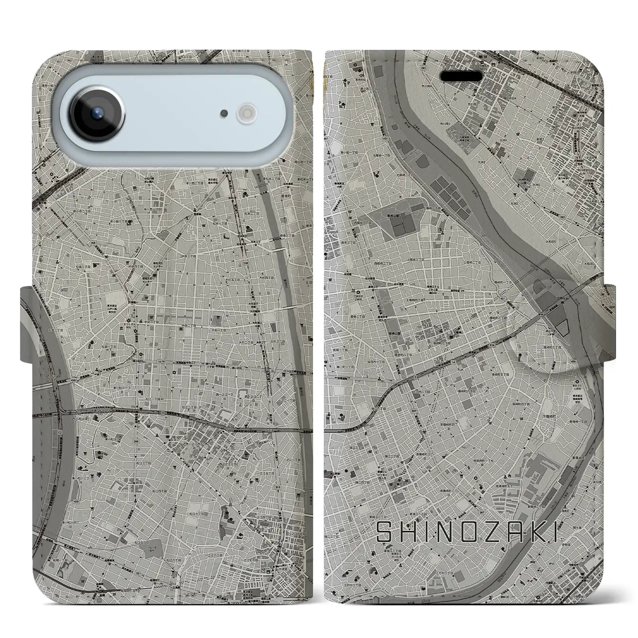 【篠崎(東京都)】地図柄iPhoneケース(手帳タイプ)