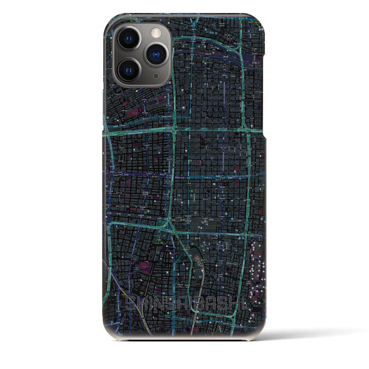 【心斎橋(大阪府)】地図柄iPhoneケース(バックカバータイプ)
