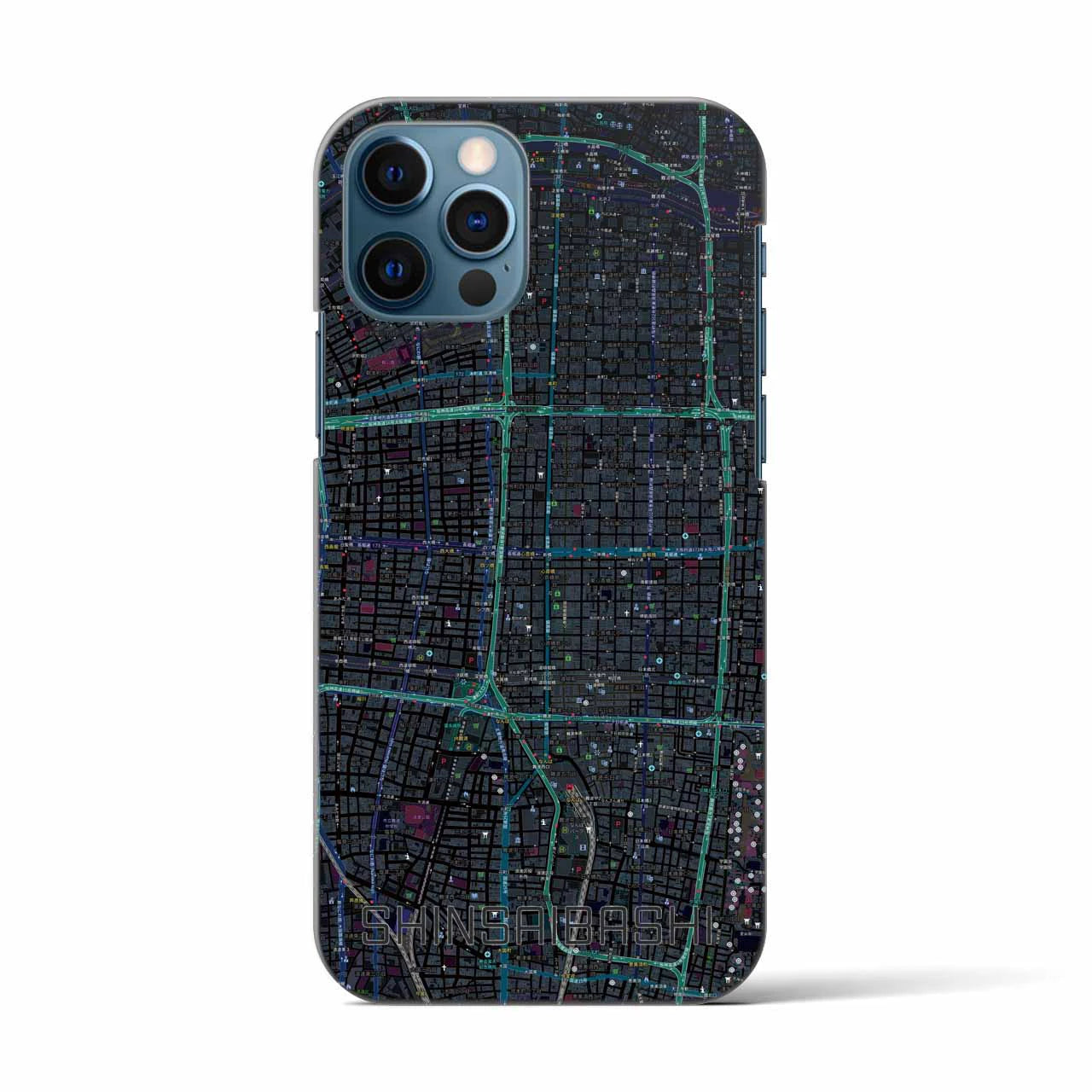 【心斎橋(大阪府)】地図柄iPhoneケース(バックカバータイプ)