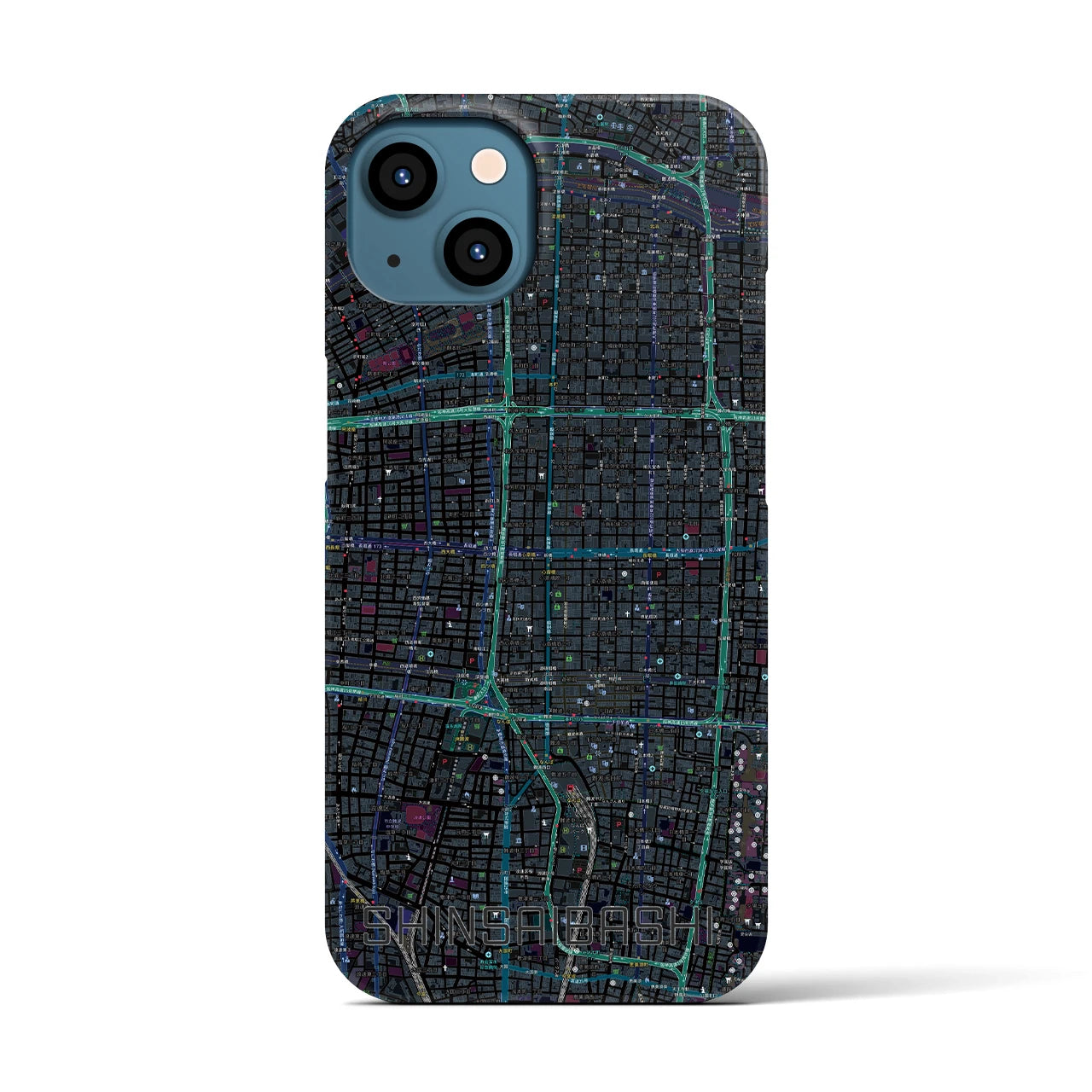 【心斎橋(大阪府)】地図柄iPhoneケース(バックカバータイプ)