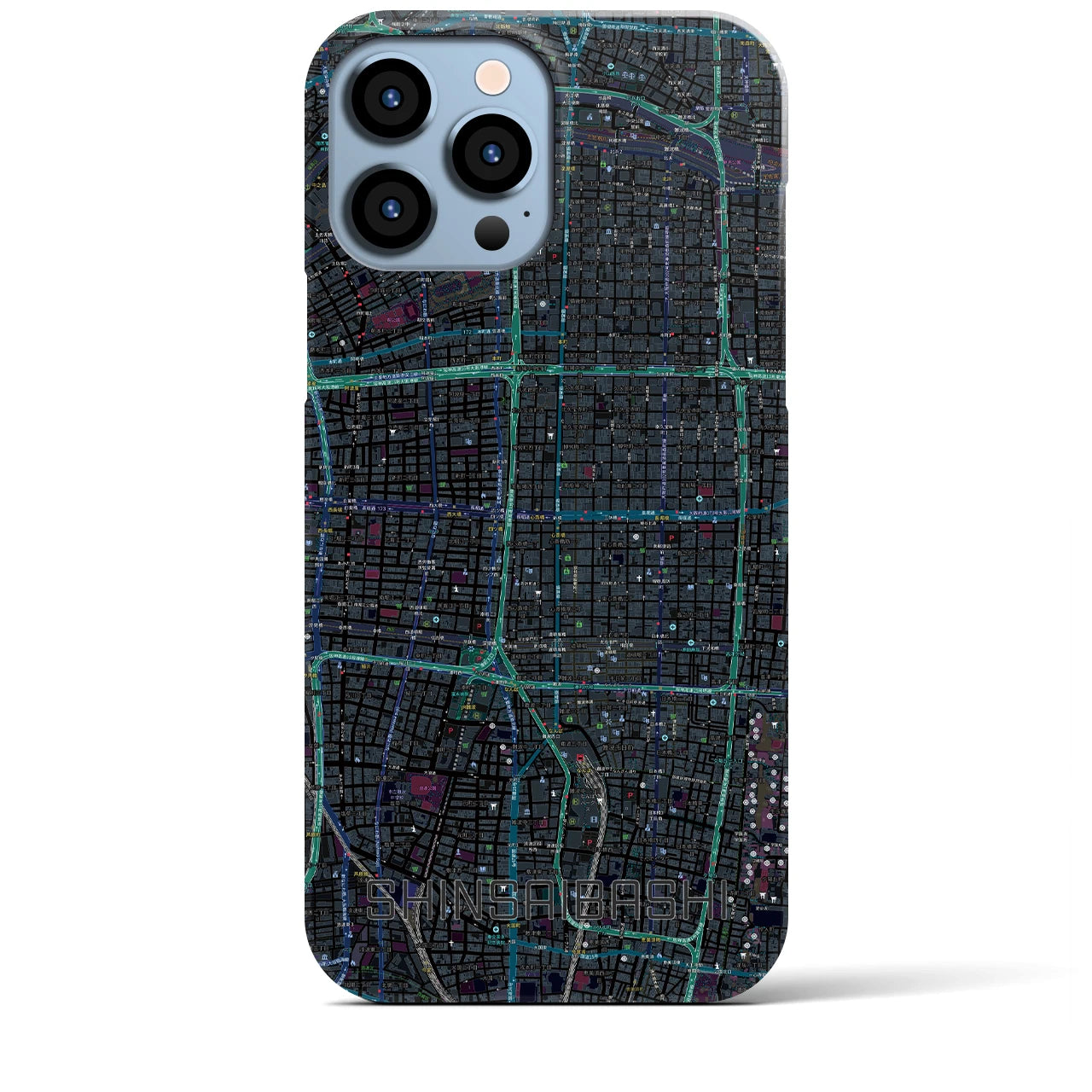 【心斎橋(大阪府)】地図柄iPhoneケース(バックカバータイプ)