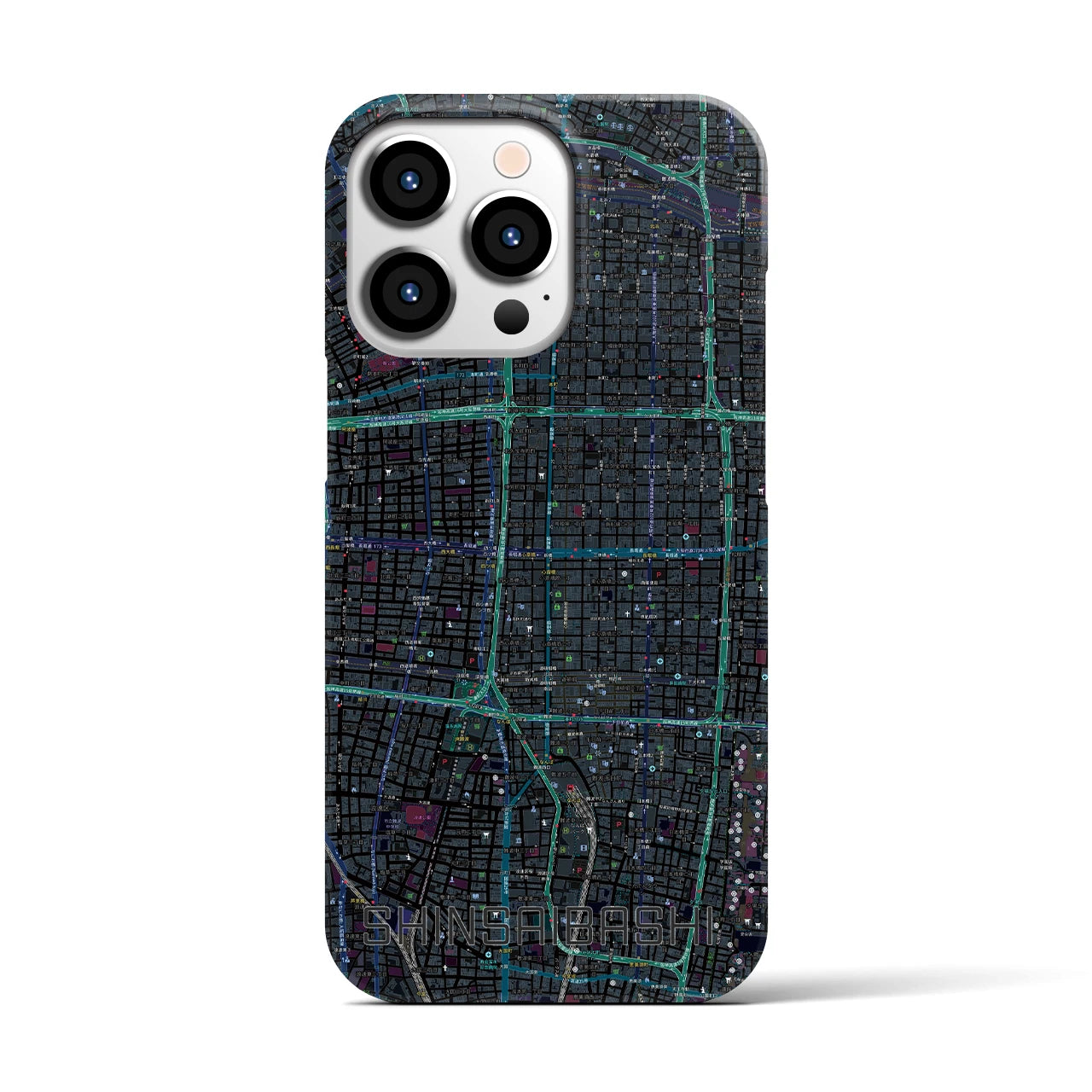 【心斎橋(大阪府)】地図柄iPhoneケース(バックカバータイプ)