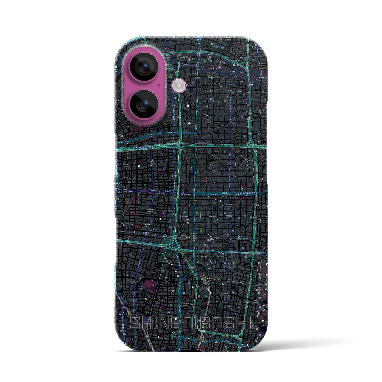 【心斎橋(大阪府)】地図柄iPhoneケース(バックカバータイプ)