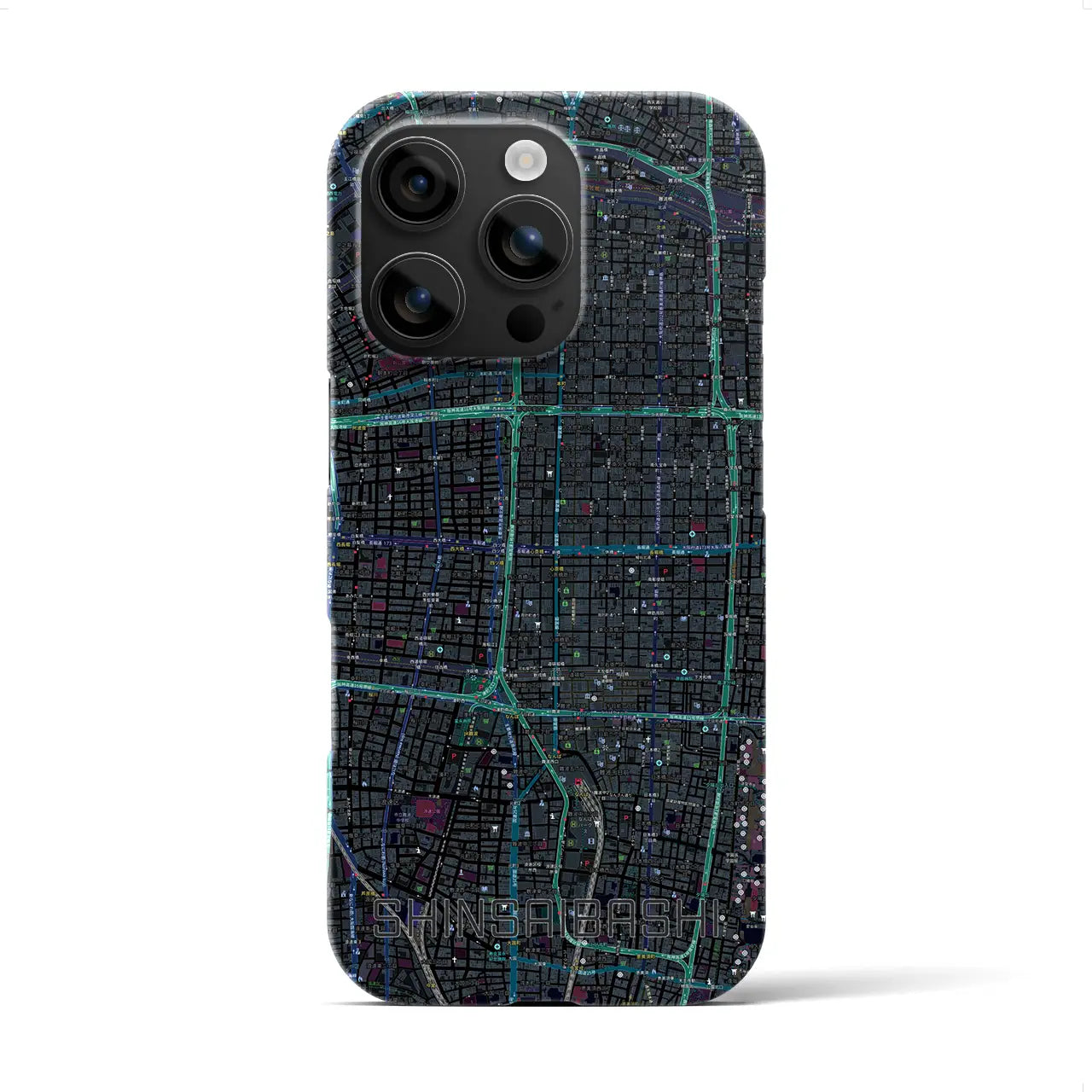 【心斎橋(大阪府)】地図柄iPhoneケース(バックカバータイプ)