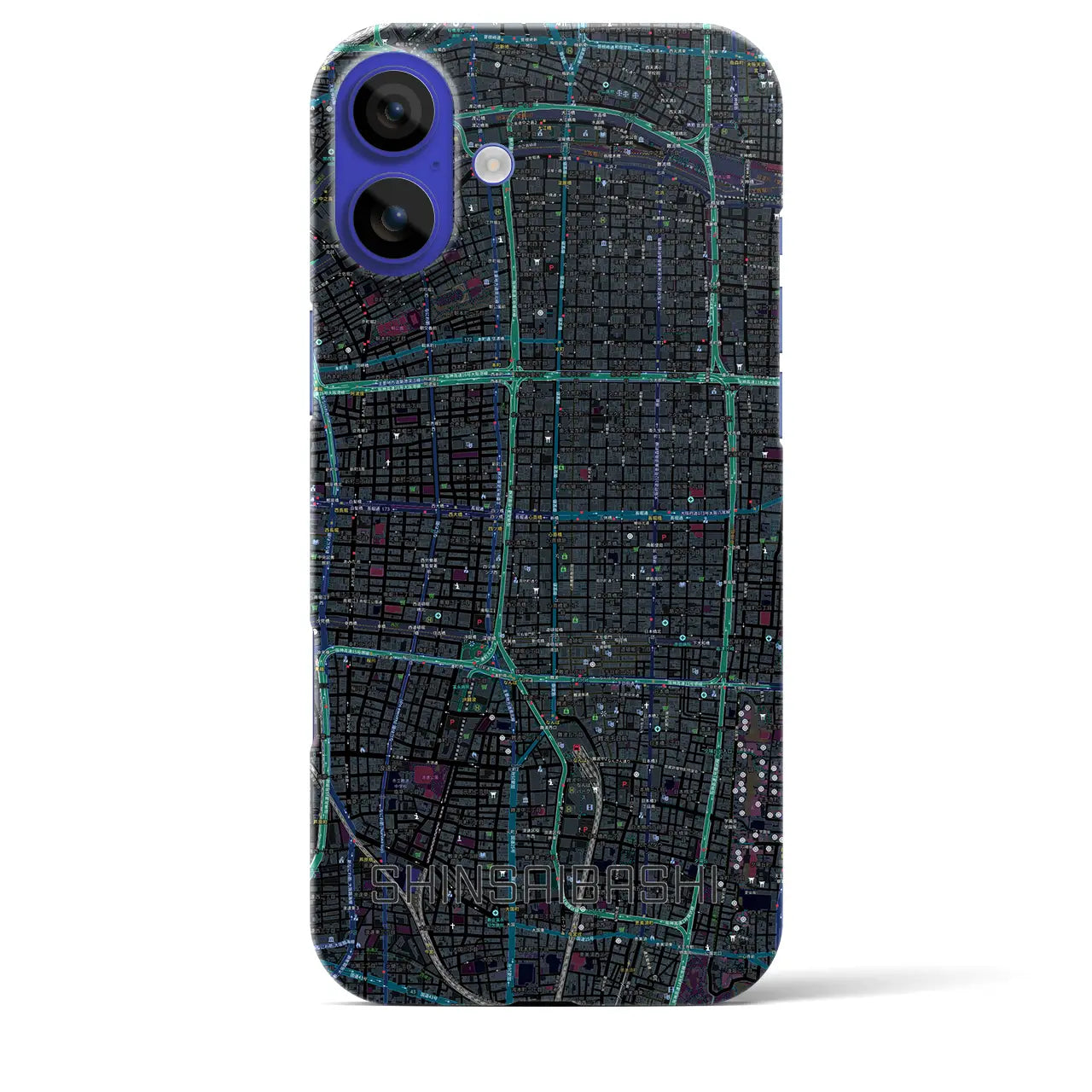 【心斎橋(大阪府)】地図柄iPhoneケース(バックカバータイプ)