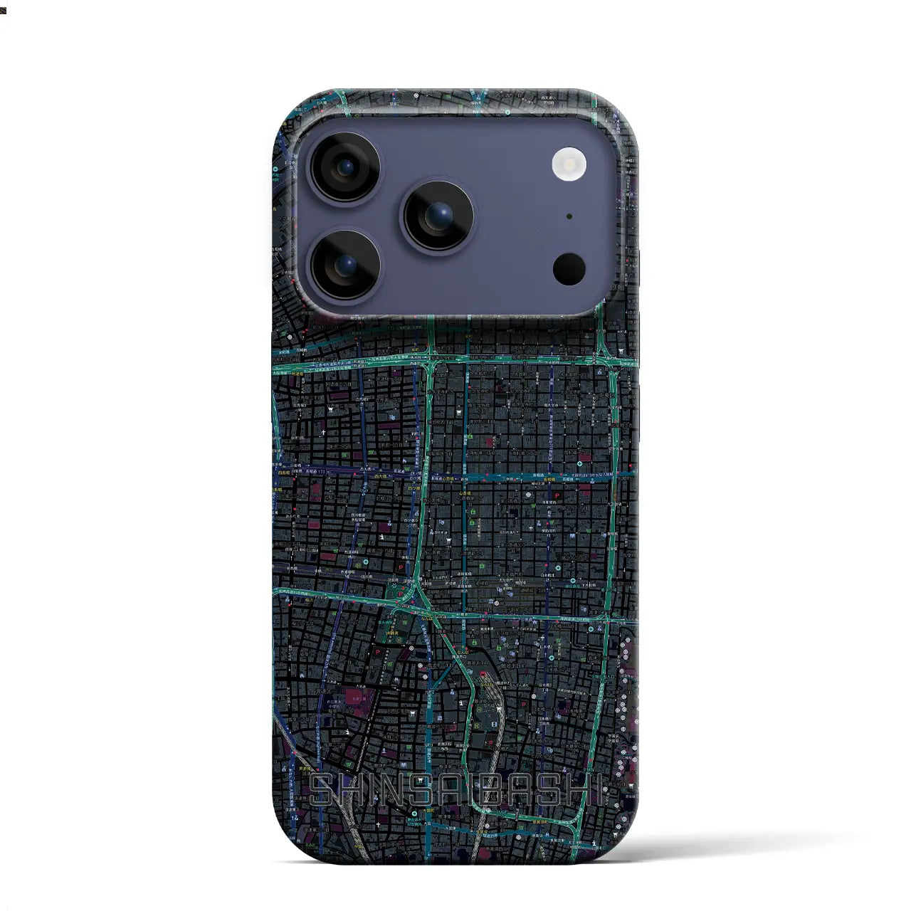 【心斎橋(大阪府)】地図柄iPhoneケース(バックカバータイプ)