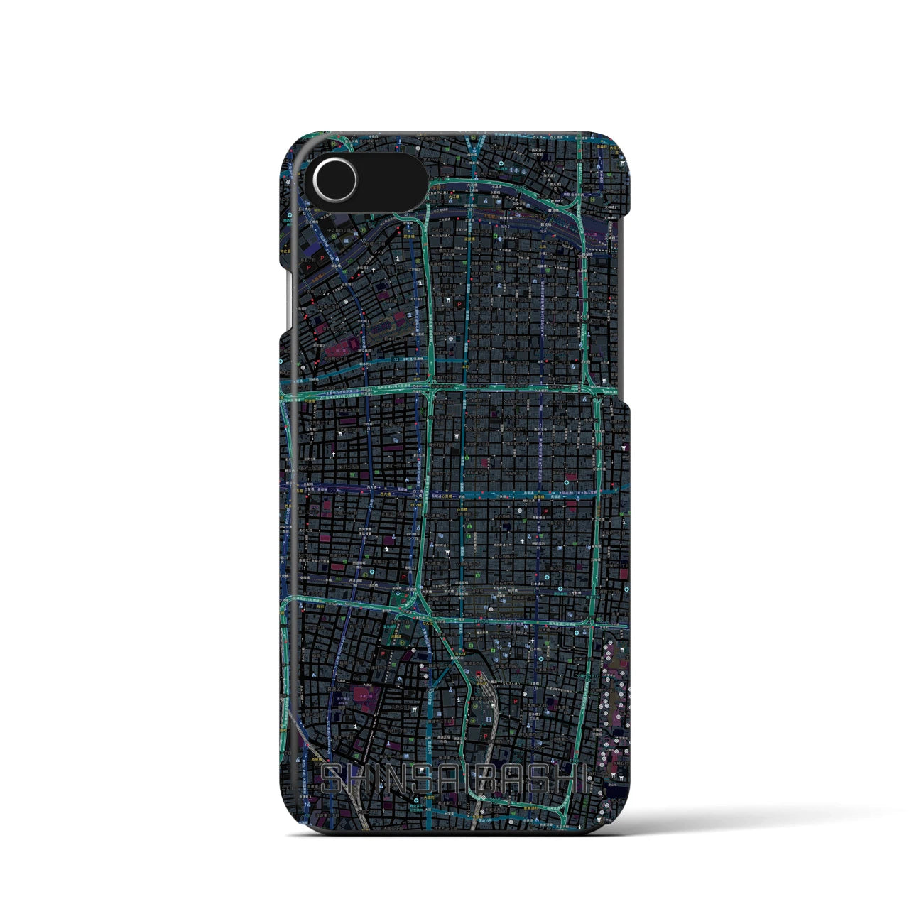 【心斎橋(大阪府)】地図柄iPhoneケース(バックカバータイプ)