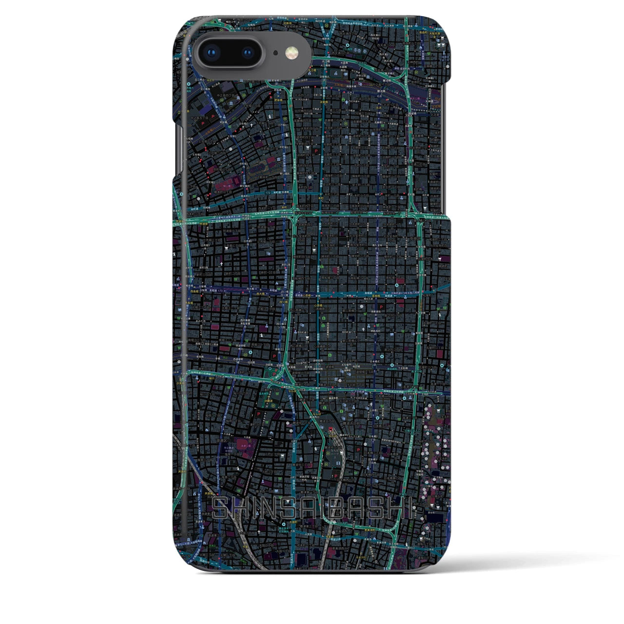 【心斎橋(大阪府)】地図柄iPhoneケース(バックカバータイプ)