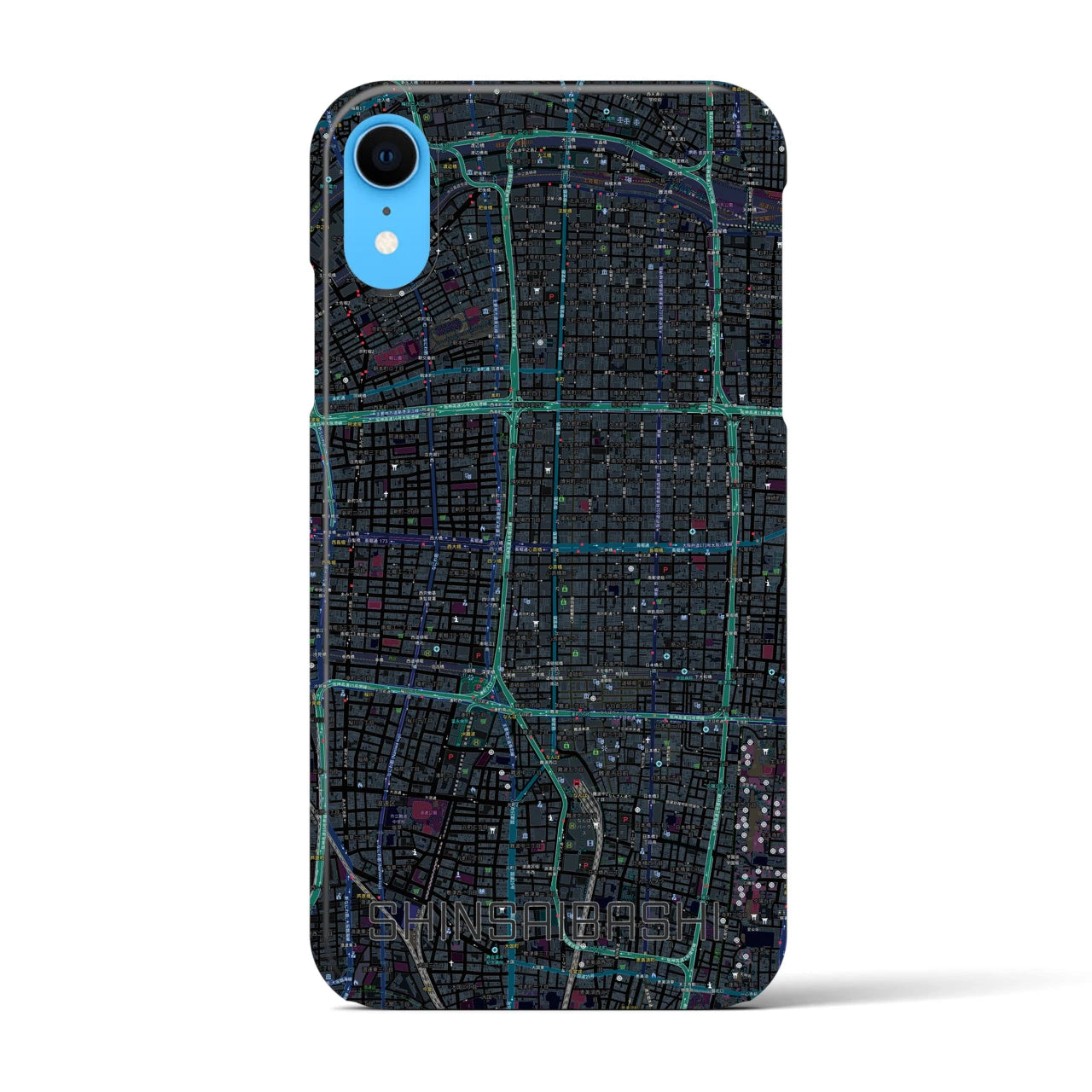 【心斎橋(大阪府)】地図柄iPhoneケース(バックカバータイプ)