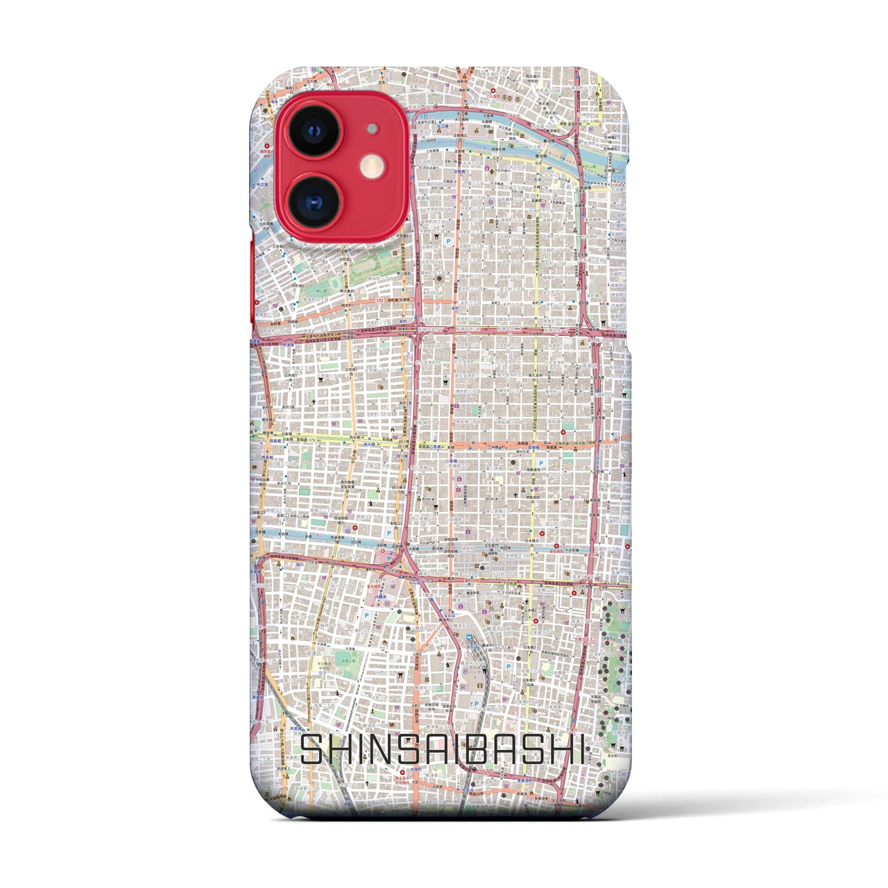 【心斎橋(大阪府)】地図柄iPhoneケース(バックカバータイプ)