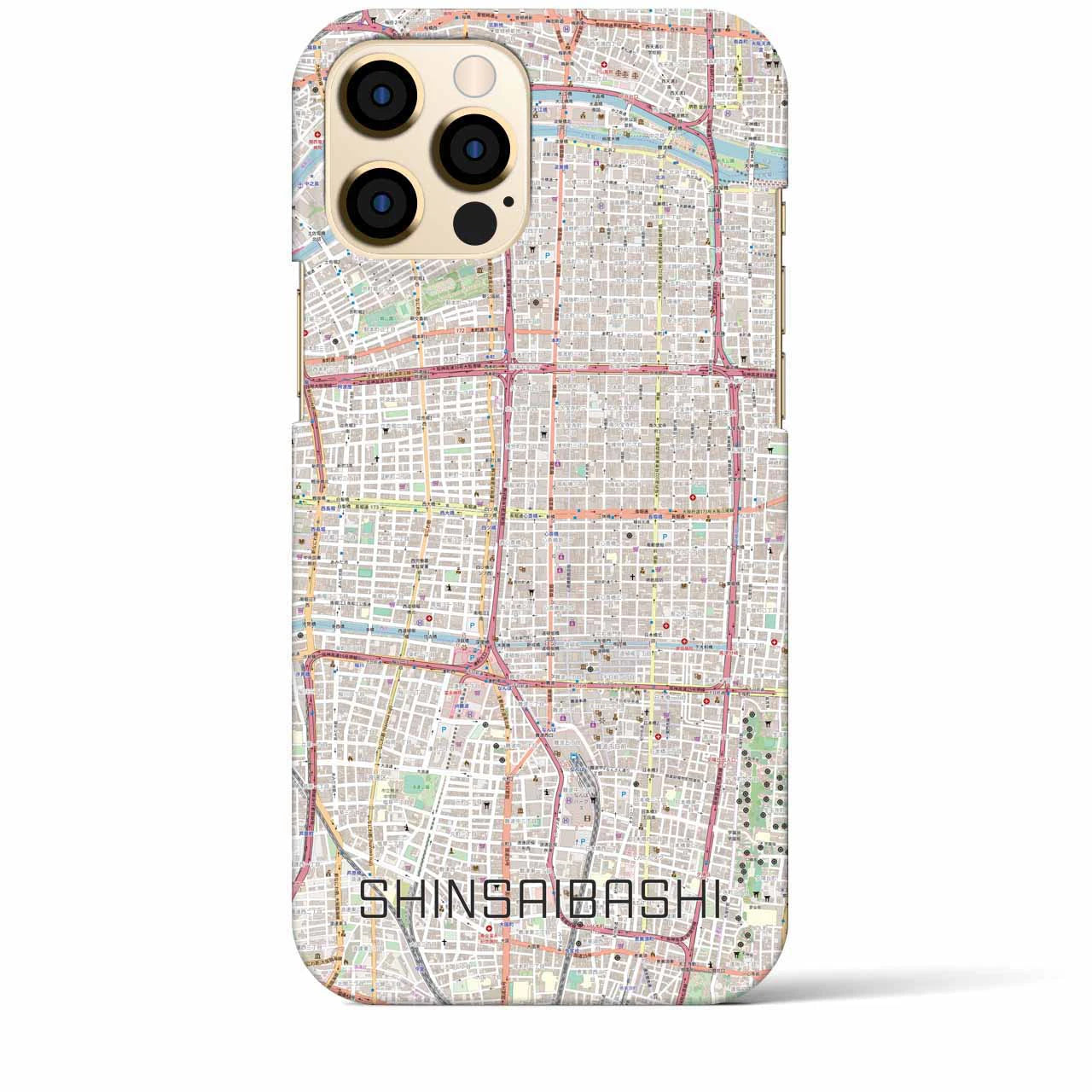 【心斎橋(大阪府)】地図柄iPhoneケース(バックカバータイプ)