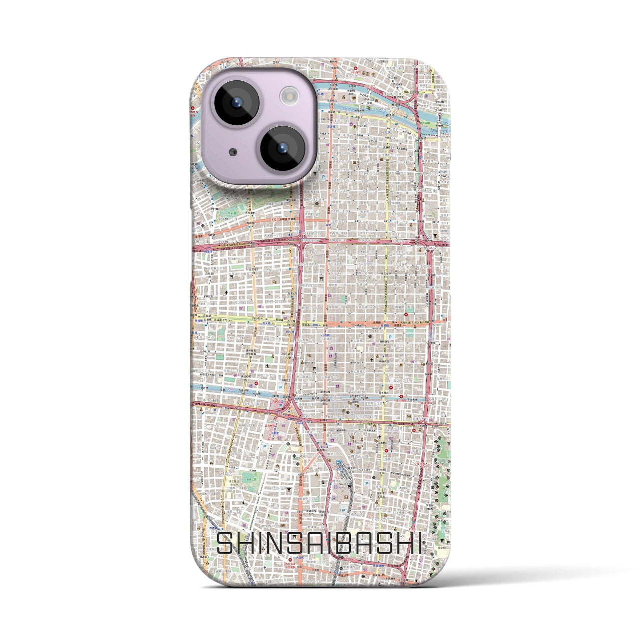 【心斎橋(大阪府)】地図柄iPhoneケース(バックカバータイプ)