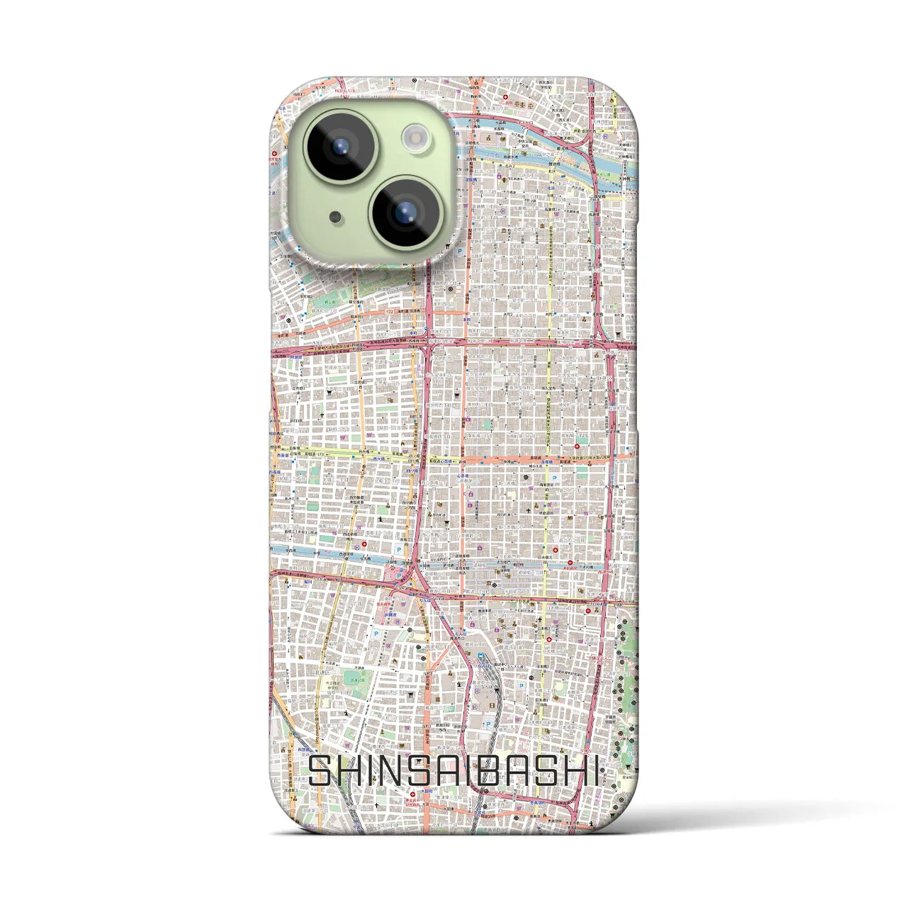 【心斎橋(大阪府)】地図柄iPhoneケース(バックカバータイプ)