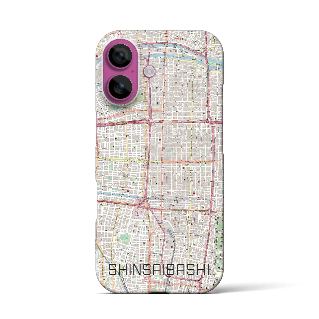 【心斎橋(大阪府)】地図柄iPhoneケース(バックカバータイプ)