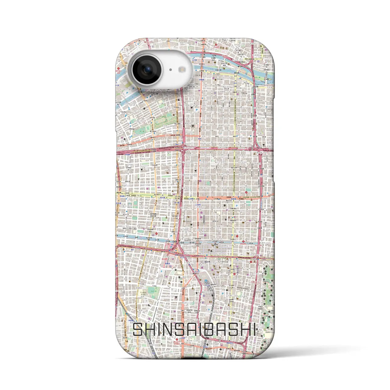 【心斎橋(大阪府)】地図柄iPhoneケース(バックカバータイプ)