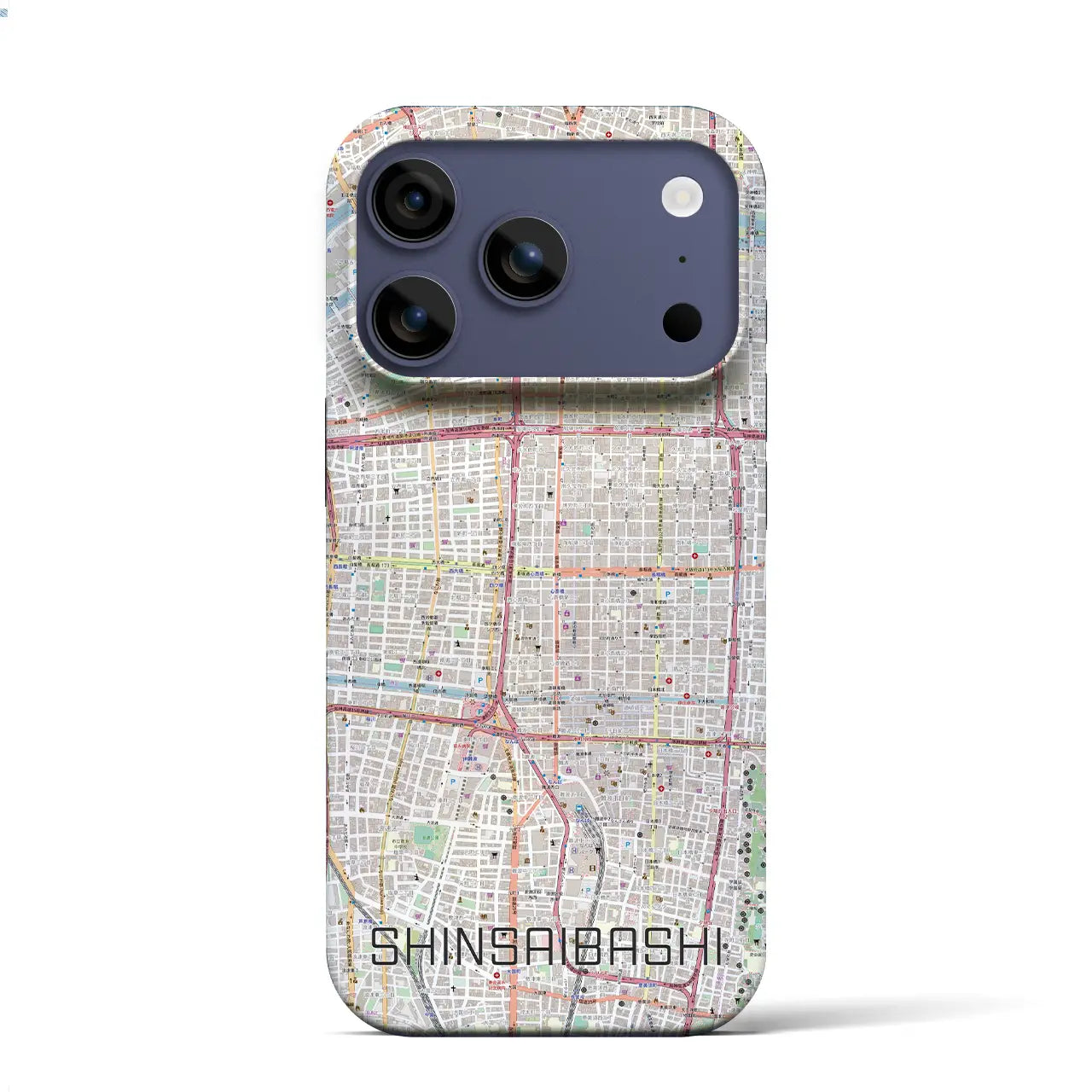 【心斎橋(大阪府)】地図柄iPhoneケース(バックカバータイプ)