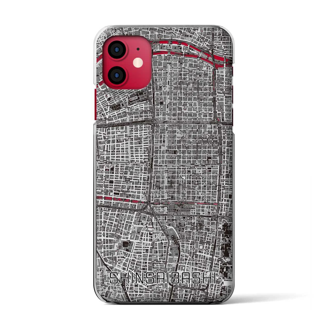 【心斎橋(大阪府)】地図柄iPhoneケース(クリアタイプ)