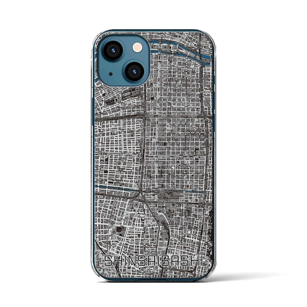 【心斎橋(大阪府)】地図柄iPhoneケース(クリアタイプ)