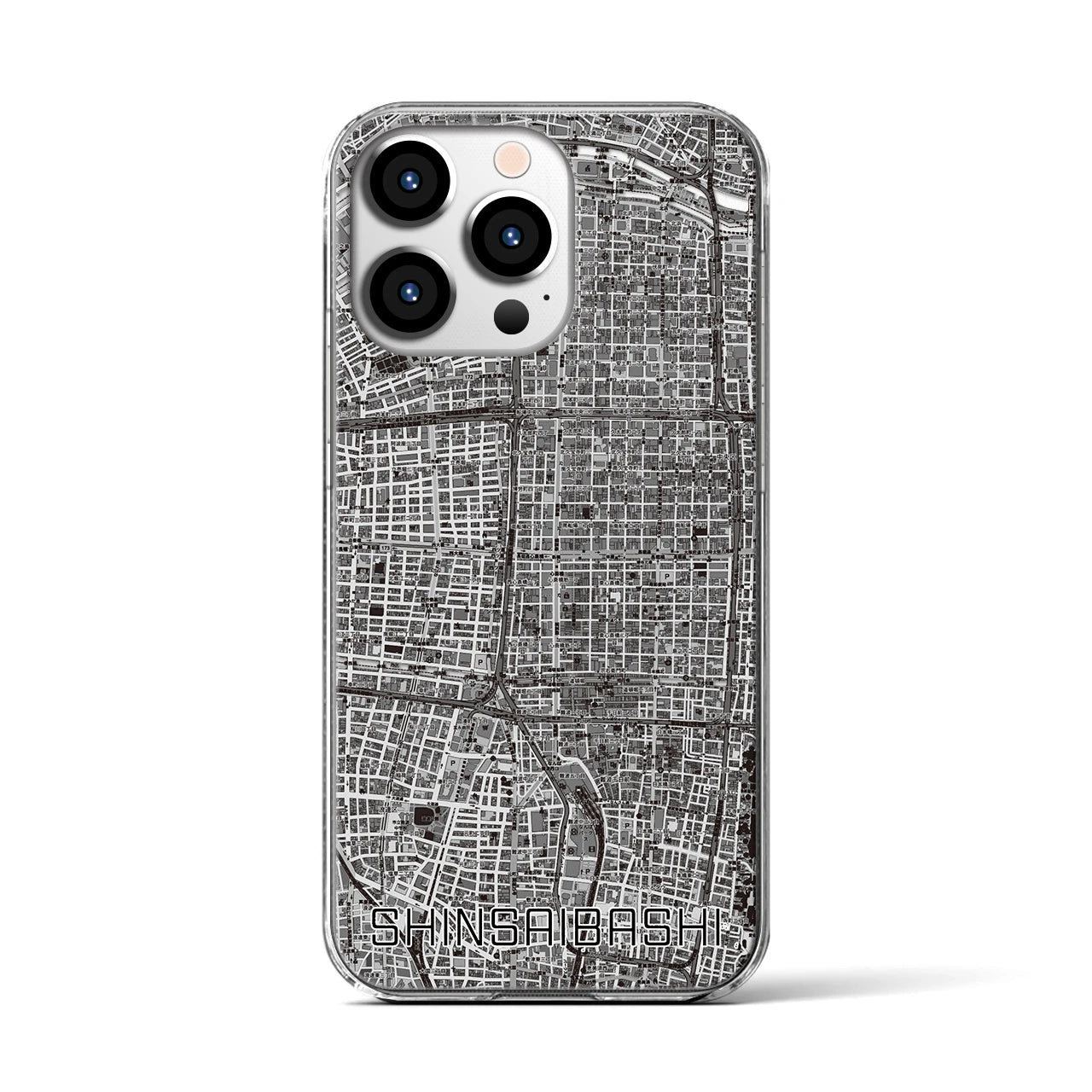 【心斎橋(大阪府)】地図柄iPhoneケース(クリアタイプ)