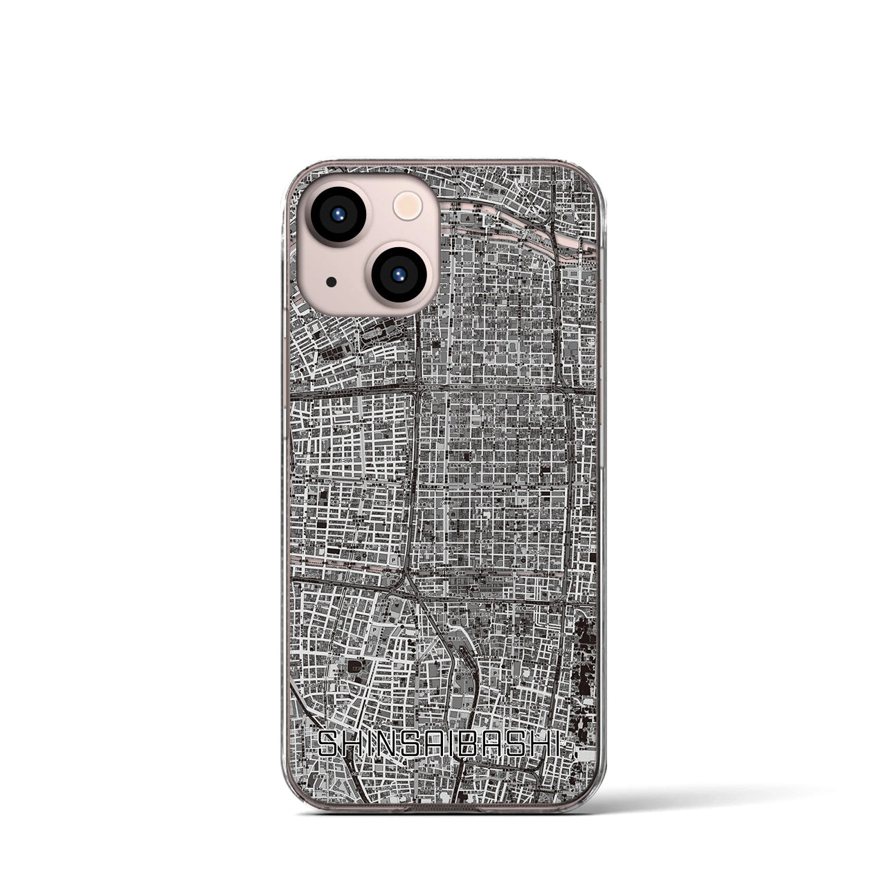 【心斎橋(大阪府)】地図柄iPhoneケース(クリアタイプ)