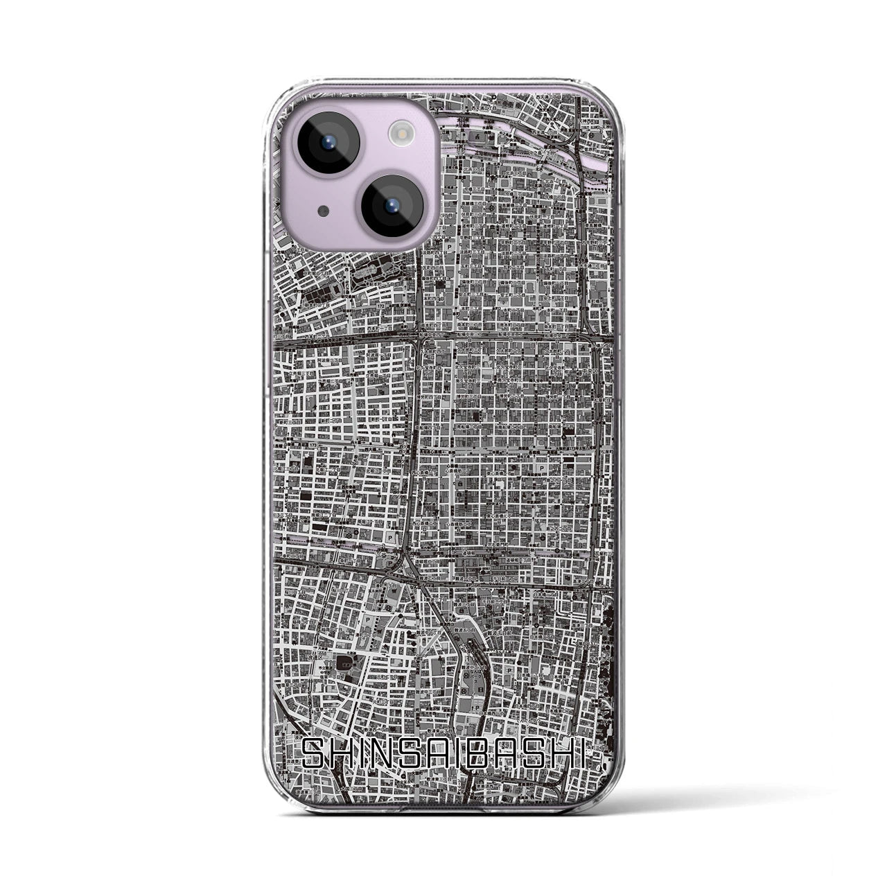 【心斎橋(大阪府)】地図柄iPhoneケース(クリアタイプ)