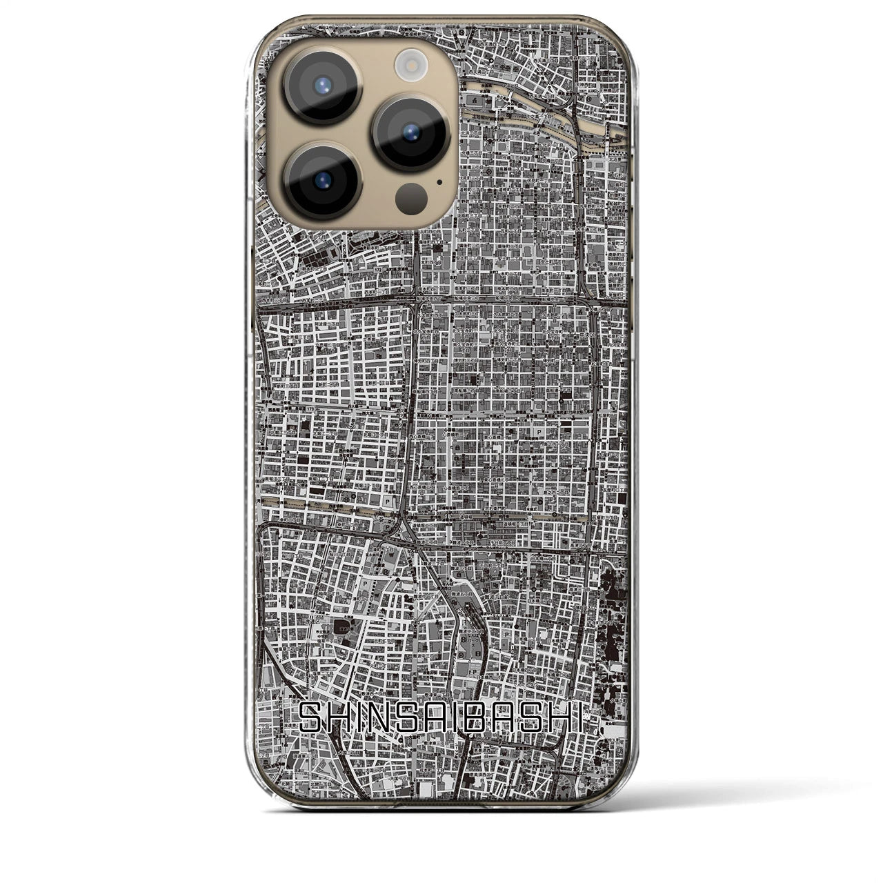 【心斎橋(大阪府)】地図柄iPhoneケース(クリアタイプ)