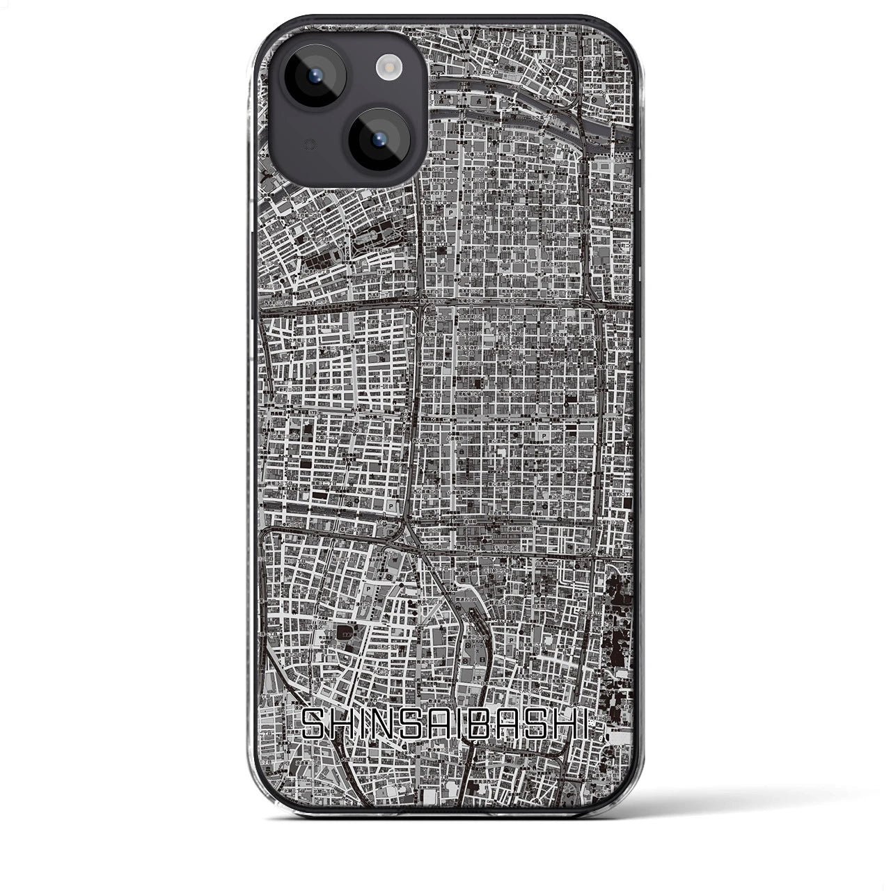 【心斎橋(大阪府)】地図柄iPhoneケース(クリアタイプ)