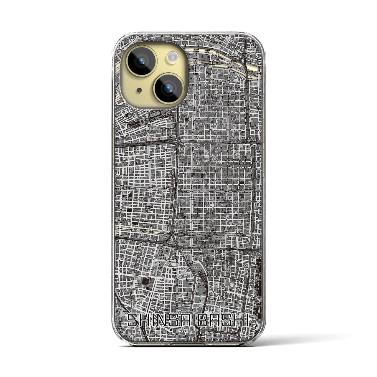 【心斎橋(大阪府)】地図柄iPhoneケース(クリアタイプ)