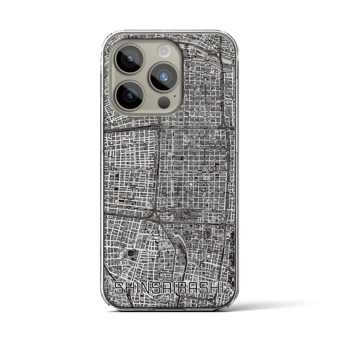 【心斎橋(大阪府)】地図柄iPhoneケース(クリアタイプ)