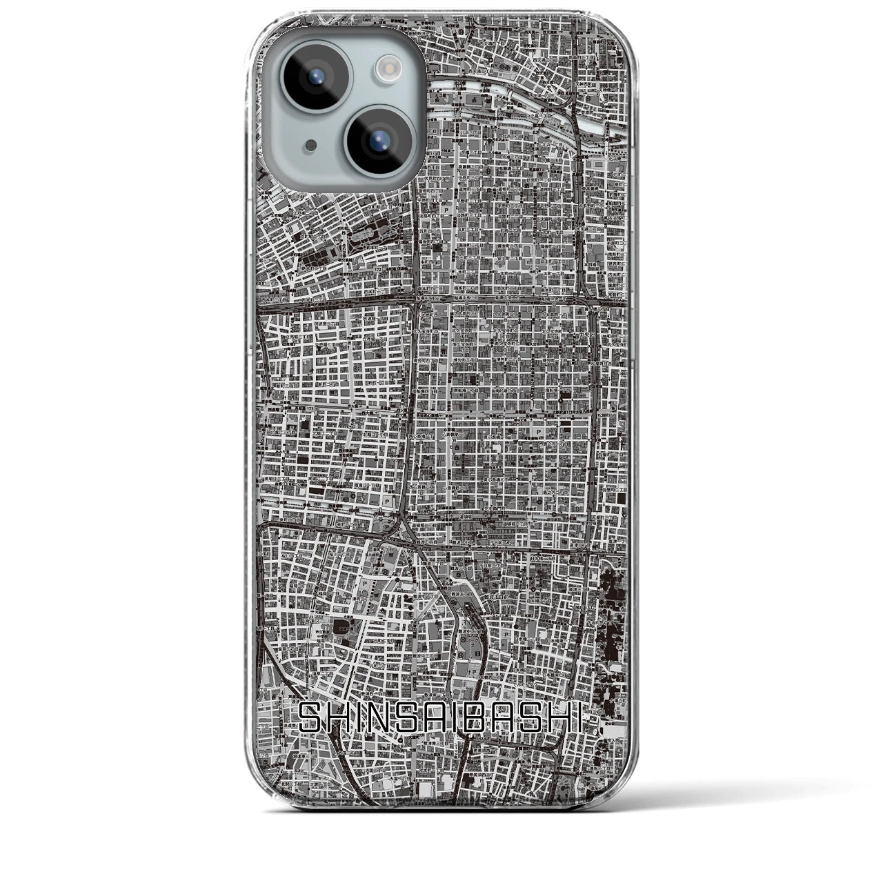 【心斎橋(大阪府)】地図柄iPhoneケース(クリアタイプ)