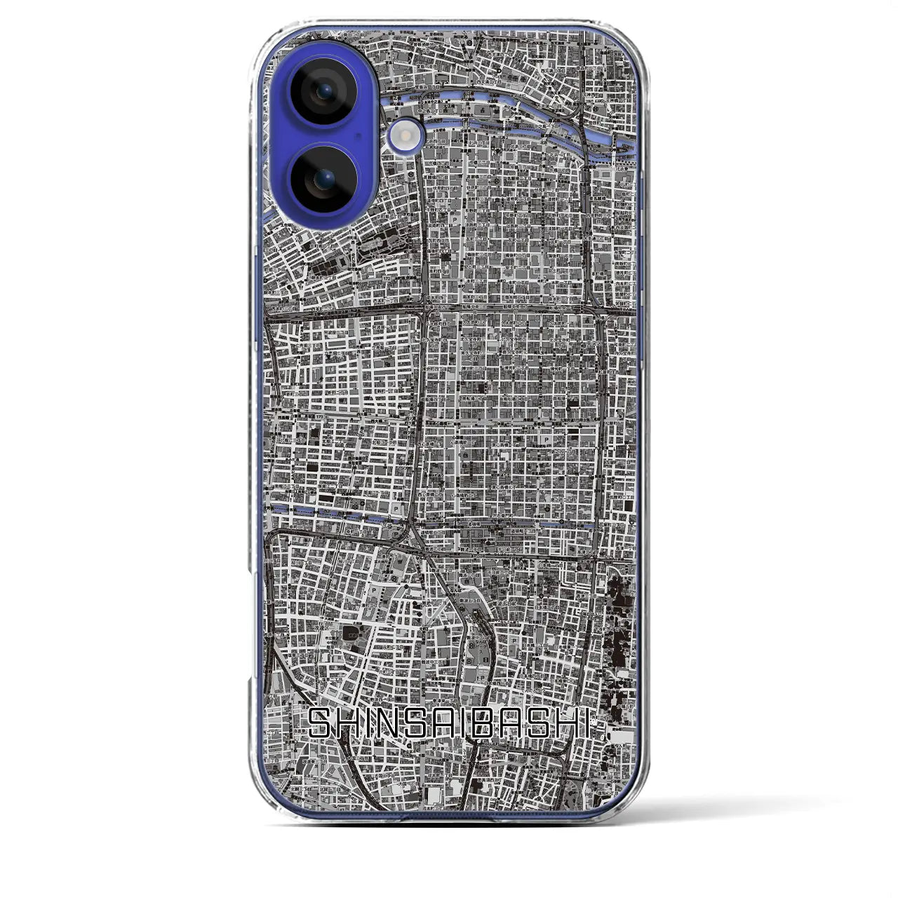 【心斎橋(大阪府)】地図柄iPhoneケース(クリアタイプ)