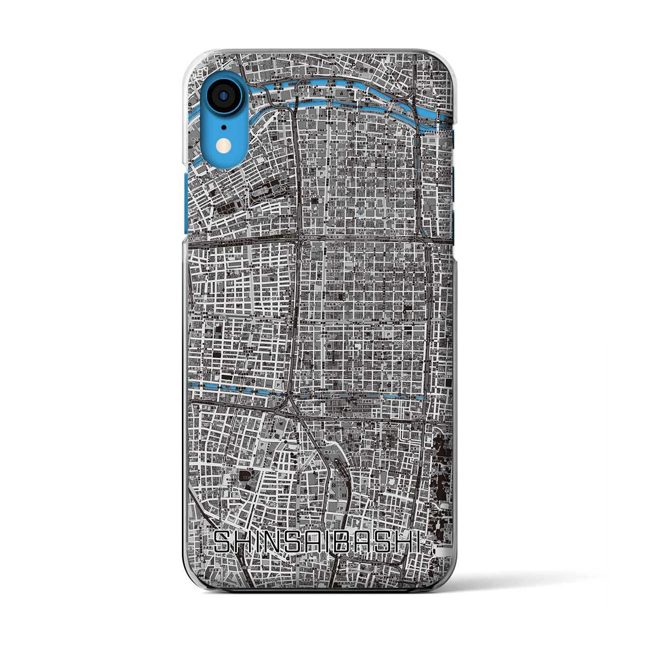 【心斎橋(大阪府)】地図柄iPhoneケース(クリアタイプ)