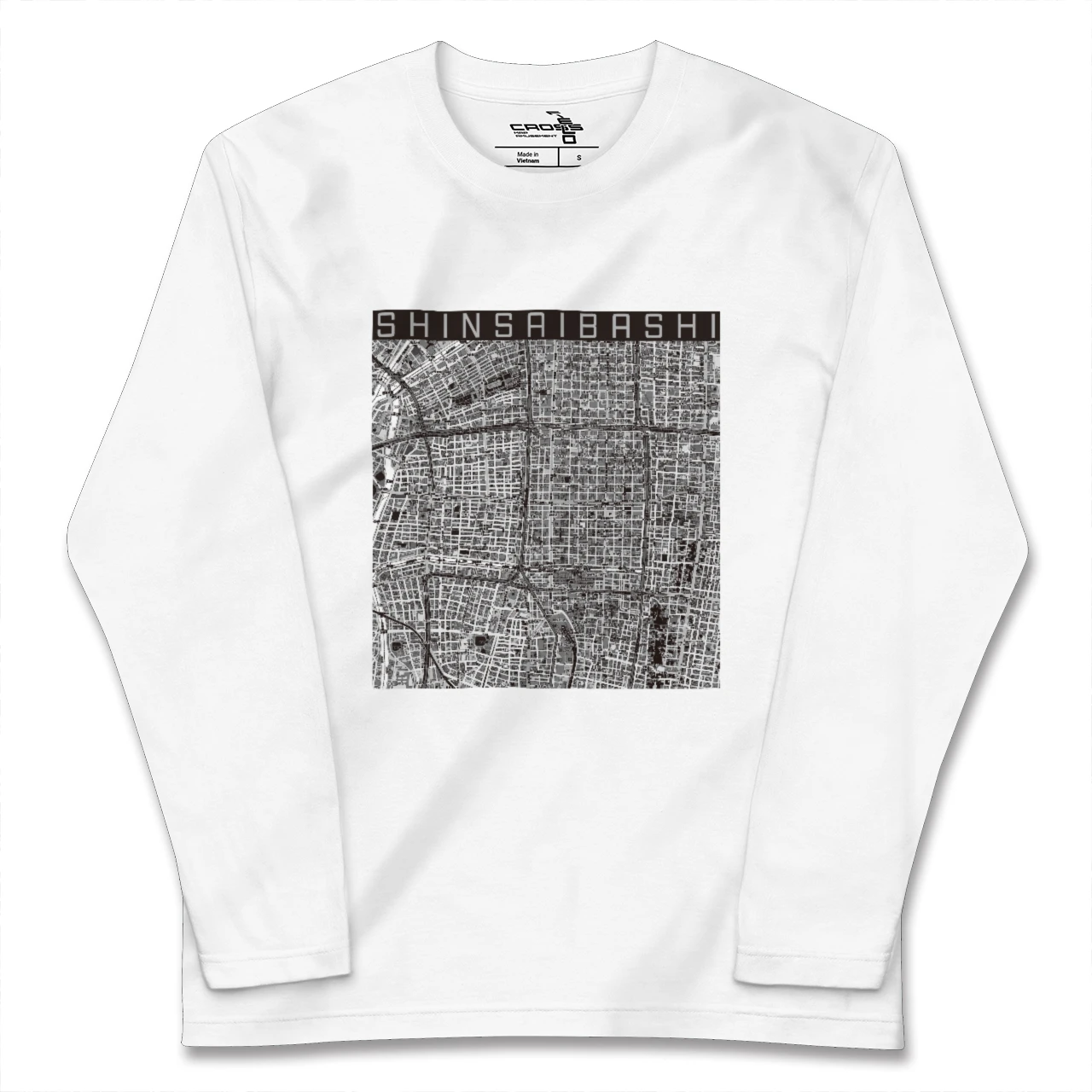 【心斎橋(大阪府)】地図柄ロングスリーブTシャツ