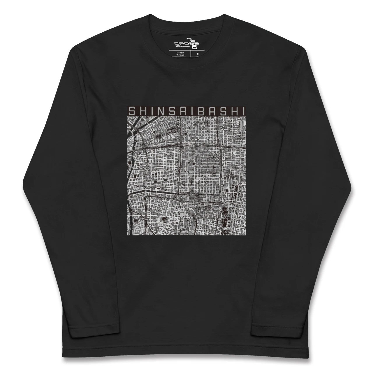 【心斎橋(大阪府)】地図柄ロングスリーブTシャツ