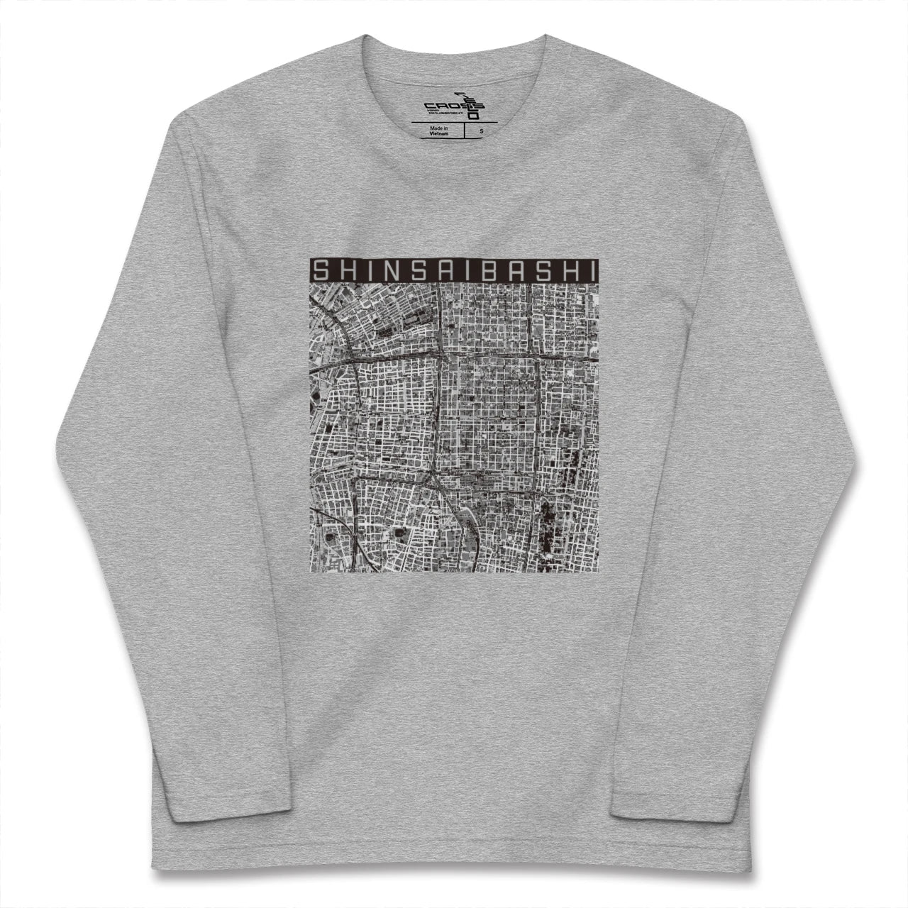 【心斎橋(大阪府)】地図柄ロングスリーブTシャツ