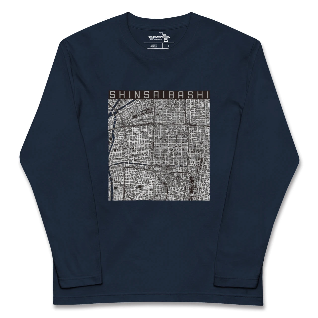 【心斎橋(大阪府)】地図柄ロングスリーブTシャツ